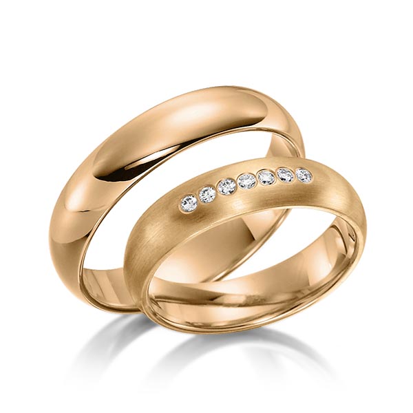 trouwringen-tr0541-rosegoud TR0541 model mat en glans rosé 5 mm