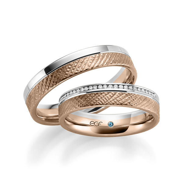 trouwringen-tr0587-rood-goud-witgoud TR0587 model in rood wit crisscross mat 5 mm