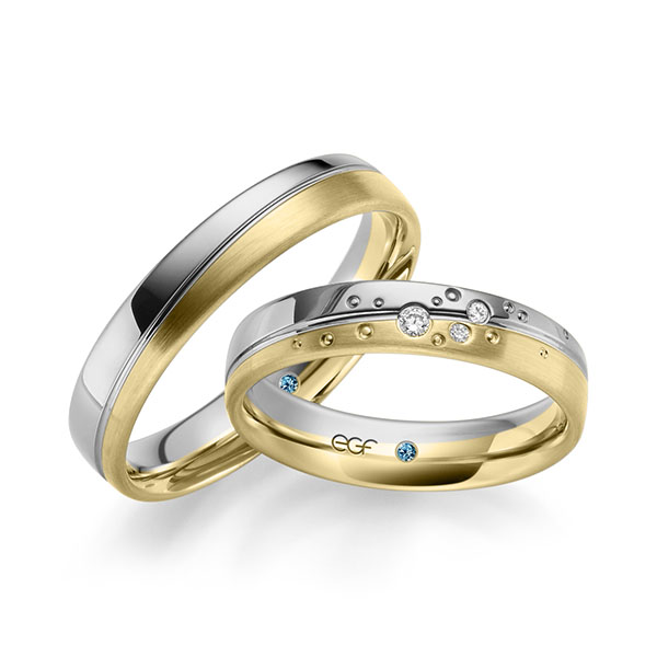 trouwringen-tr0600-grijs-goud-geelgoud TR0600 model in wit en geel mat glans 4,5 mm