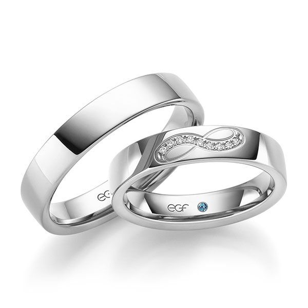 trouwringen-tr0611-witgoud TR0611 model met oneindig teken 4,5 mm