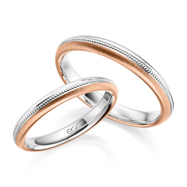 trouwringen-tr0630-witgoud-rood-goud TR0630 model in wit met rood mat glans 3 mm