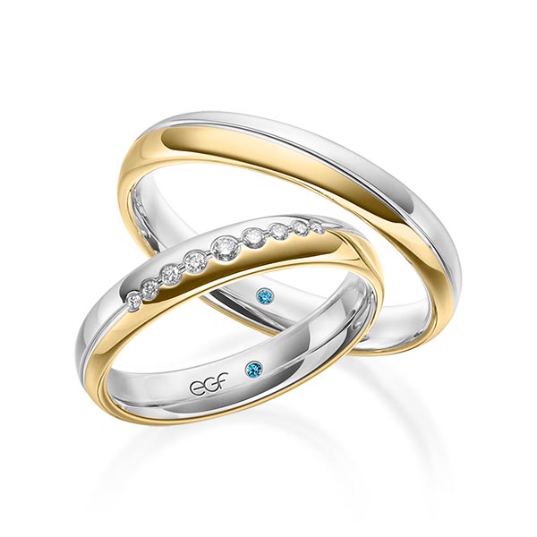 trouwringen-tr0634-witgoud-geelgoud TR0634 model in geel en wit glans 4 mm