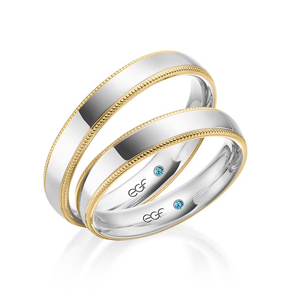 trouwringen-tr0640-witgoud-geelgoud TR0640 model in wit met geel glanzend 4 mm