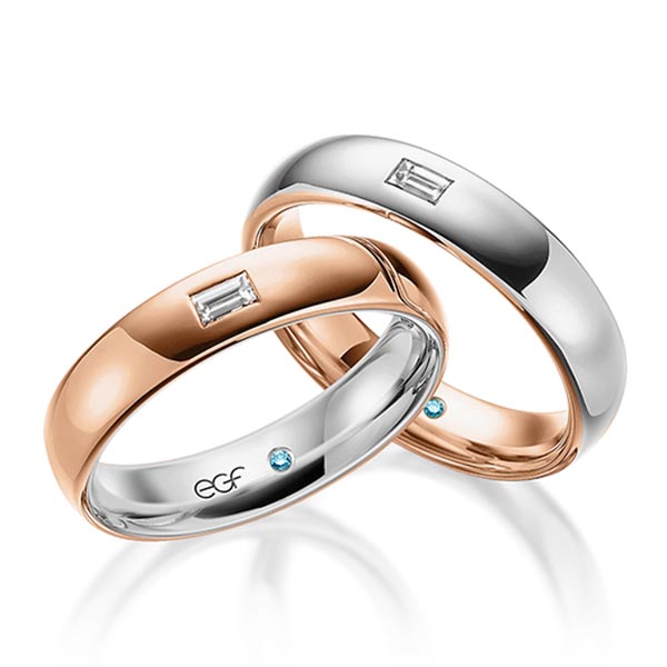 trouwringen-tr0658-rood-goud-grijs-goud TR0658 model in glanzend rood wit 4,5 mm