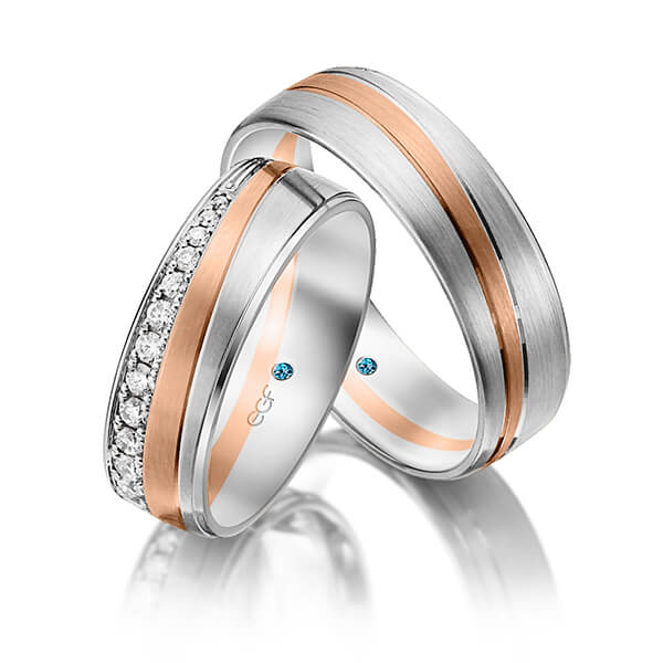 trouwringen-tr0691-witgoud-rood-goud TR0691 model in wit met rood mat 6,5 mm