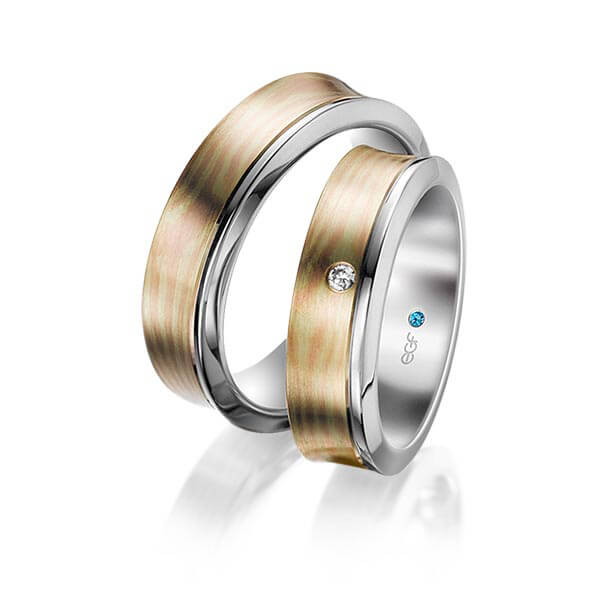trouwringen-tr0700-palladium-zilver-groen-goud-rood-goud TR0700 model in grijs met groen en rood 6,5 mm