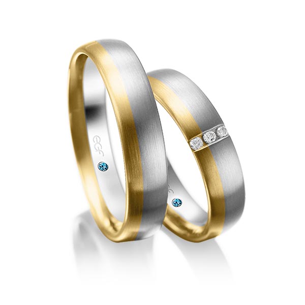 trouwringen-tr0744-grijs-goud-geelgoud TR0744 model in wit met geel mat 5 mm