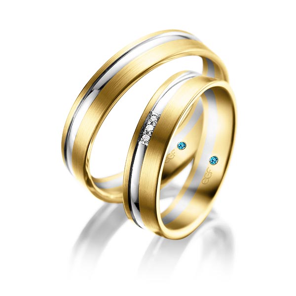 trouwringen-tr0768-geelgoud-witgoud TR0768 model in geel met wit glans mat 5 mm