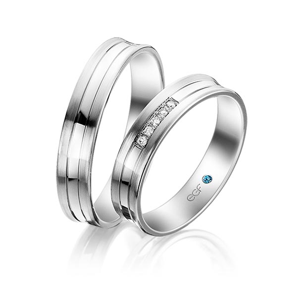 trouwringen-tr0771-witgoud TR0771 model wit in mat en glans 4,5 mm