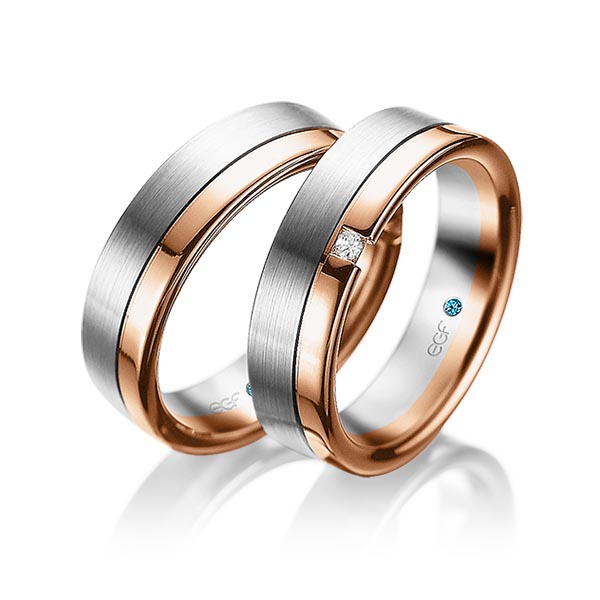 trouwringen-tr0800-witgoud-rood-goud TR0800 model in wit met rood mat glans 6 mm