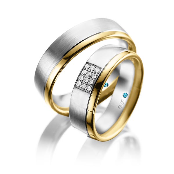trouwringen-tr0806-witgoud-geelgoud TR0806 model in wit met geel mat en glans 6,5 mm