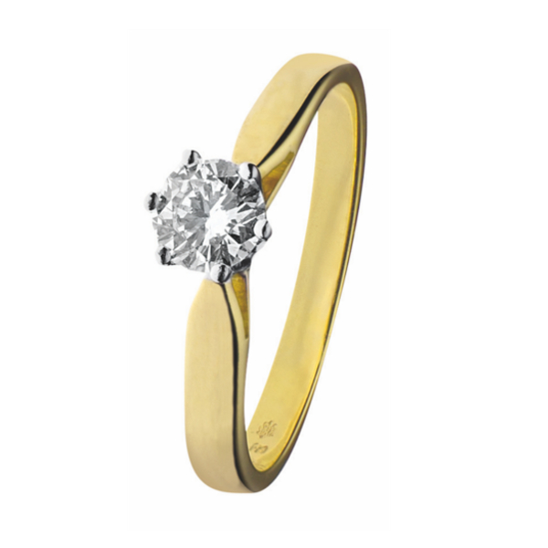 eclat-kl6-geelgouden-verlovingsring-solitaire-34 GRV0112E | Eclat KL6 ring geelgoud 0,34 ct
