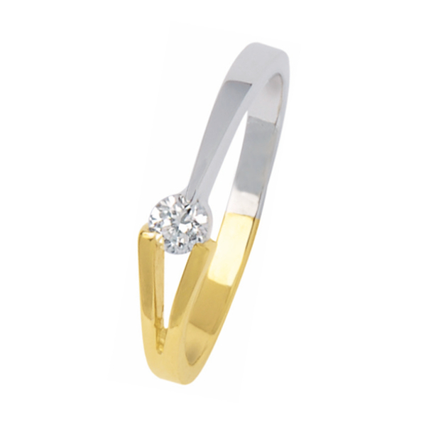 eclat-vic-bicolor-gouden-verlovingsringen-diamant-05 GRV0142E | Eclat V-ring bicolor goud 0,05 ct