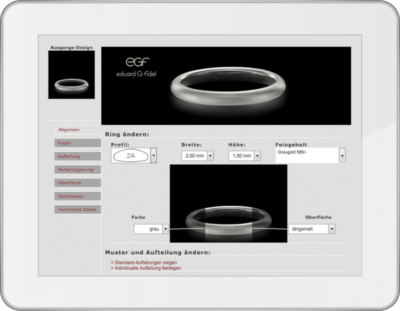 informatie over de trouwringen configurator online foto