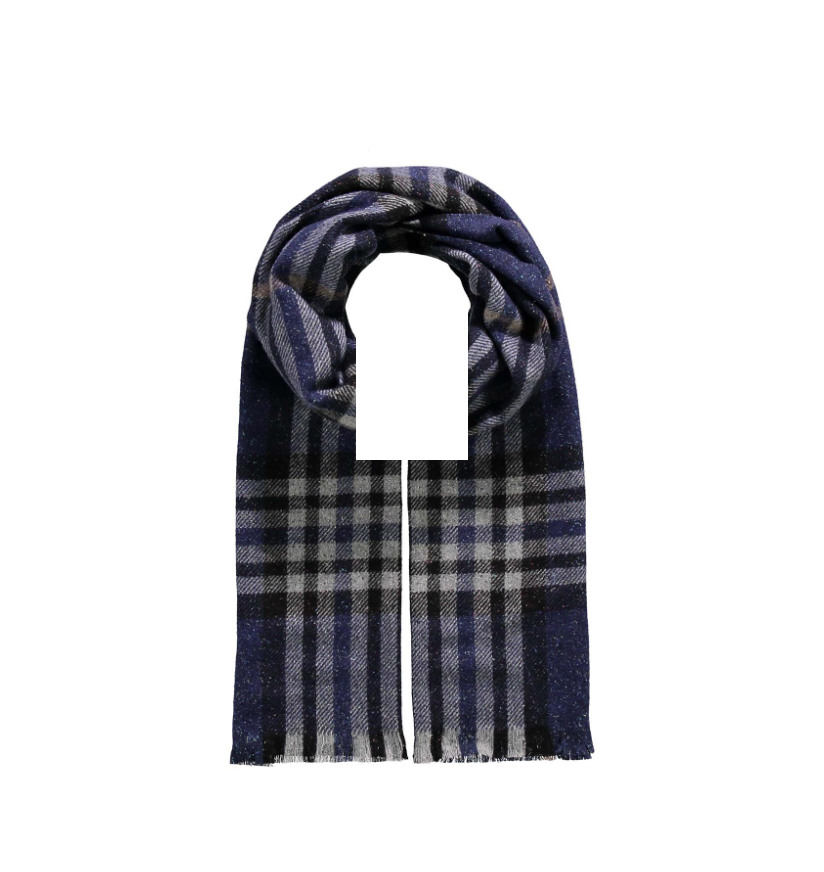 wollen-sjaal-heren-blauw-s7bl MDSF0007BL Check dessin in blauw