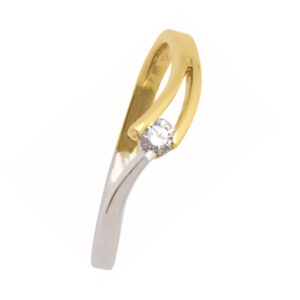 groeibriljant ring in bicolor goud