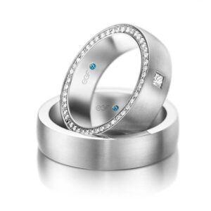platina heren en dames trouwring