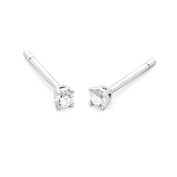 oorsieraad-14k-witgoud-E1101001MWA07 WGO0038E14 | Happy | 0,15 ct | Witgoud | 14 karaat