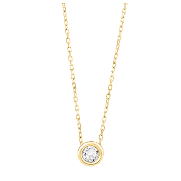 ketting-met-hanger-18k-geelgoud-P1129000GYN02 GGC0049E18 of GGC0049E14 | Circle | 0,05 ct | Geelgoud | 18 of 14 karaat