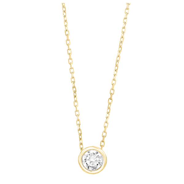 ketting-met-hanger-18k-geelgoud-P1129002GYN02 GGC0052E18 of GGC0052E14 | Circle | 0,20 ct | Geelgoud | 18 of 14 karaat