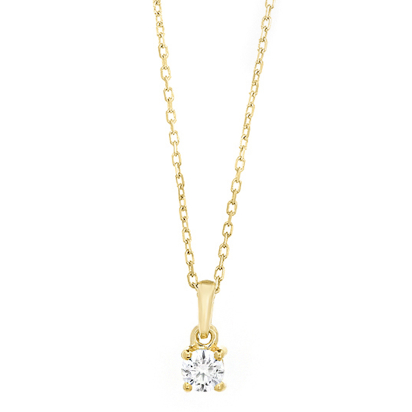 ketting-met-hanger-18k-geelgoud-P1171000GYN02 GGC0031E18 of GGC0031E14 | Happy | 0,10 ct | Geelgoud | 18 of 14 karaat