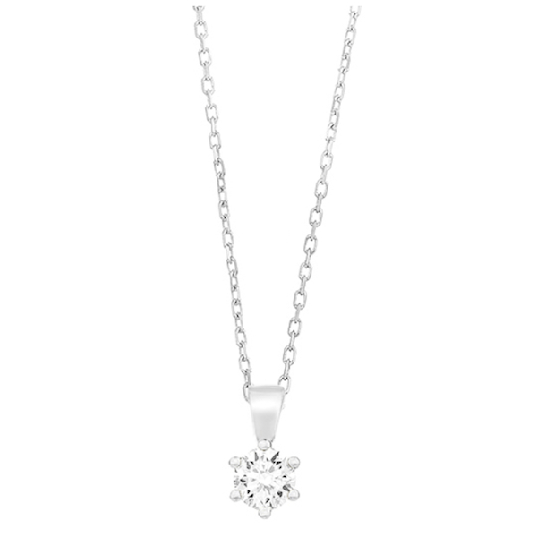 ketting-met-hanger-18k-witgoud-P1104102NWA02 WGC0036E18 of WGC0036E14 | Princes | 0,20 ct | Witgoud | 18 of 14 karaat