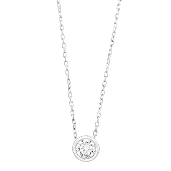 ketting-met-hanger-18k-witgoud-P1129002NWA02 WGC0048E18 of WGC0048E14 | Circle | 0,20 ct | Witgoud | 18 of 14 karaat