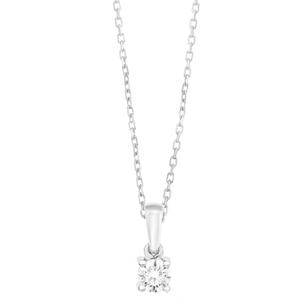 ketting-met-hanger-18k-witgoud-P1171001NWA02 WGC0021E18 of WGC0021E14 | Happy | 0,15 ct | Witgoud | 14 of 18 karaat