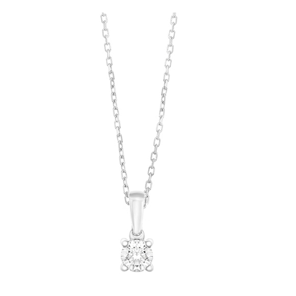 ketting-met-hanger-18k-witgoud-P1171003NWA02 WGC0023E18 | Happy | 0,25 ct | Witgoud | 18 karaat