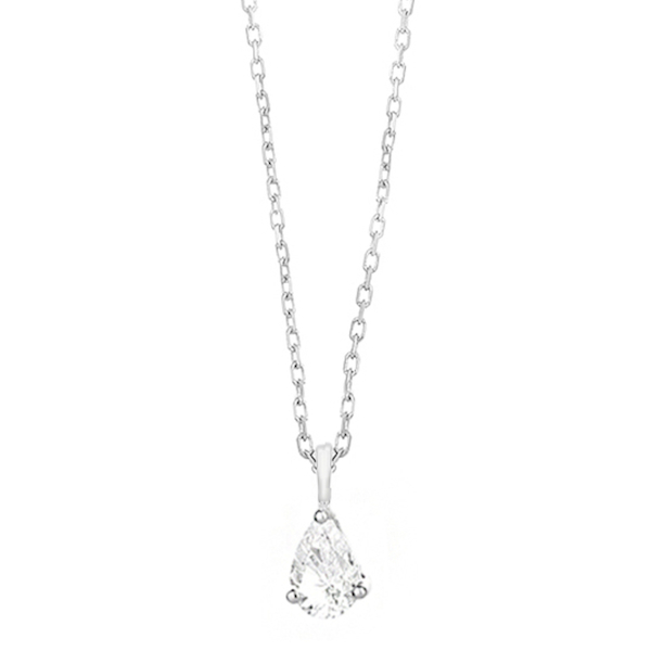 ketting-met-hanger-18k-witgoud-P1907010NWA02 WGC0027E18 | Tear | 0,25 ct | Witgoud | 18 karaat
