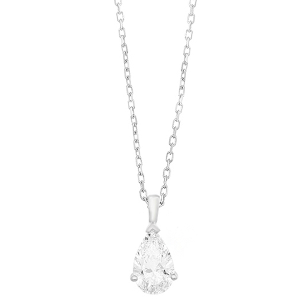 ketting-met-hanger-18k-witgoud-P1907109NWA02 WGC0030E18 | Tear | 0,50 ct | Witgoud | 18 karaat