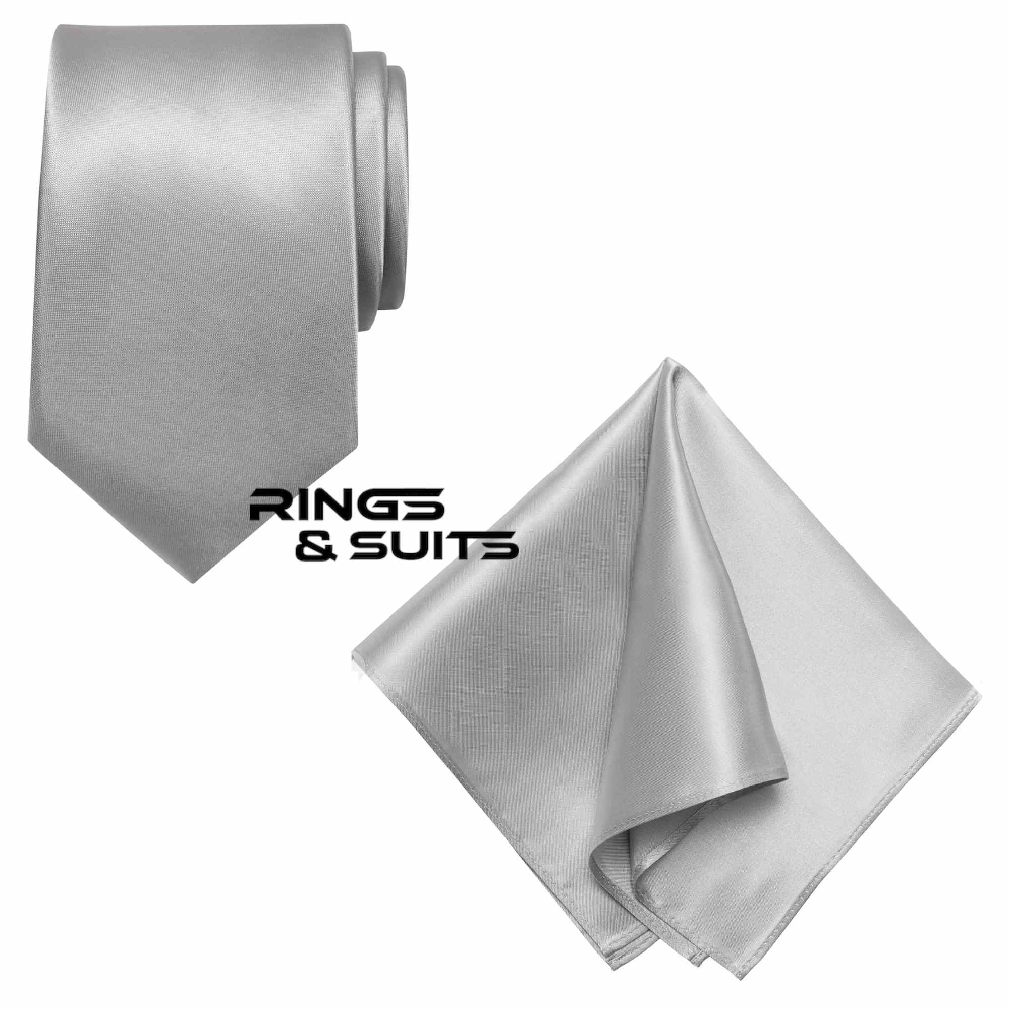 stropdas-pochet-mdts0028-zilver STSDP0001 Stropdas & Pochet in zilver