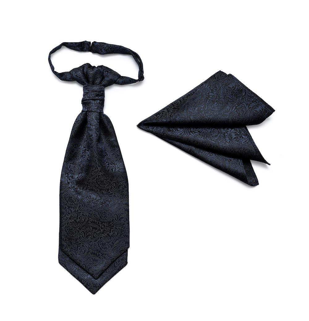 stropdas-pochette-donker-blauw-DU0021-G STPC0007 Plastron donker blauw heren - mannen