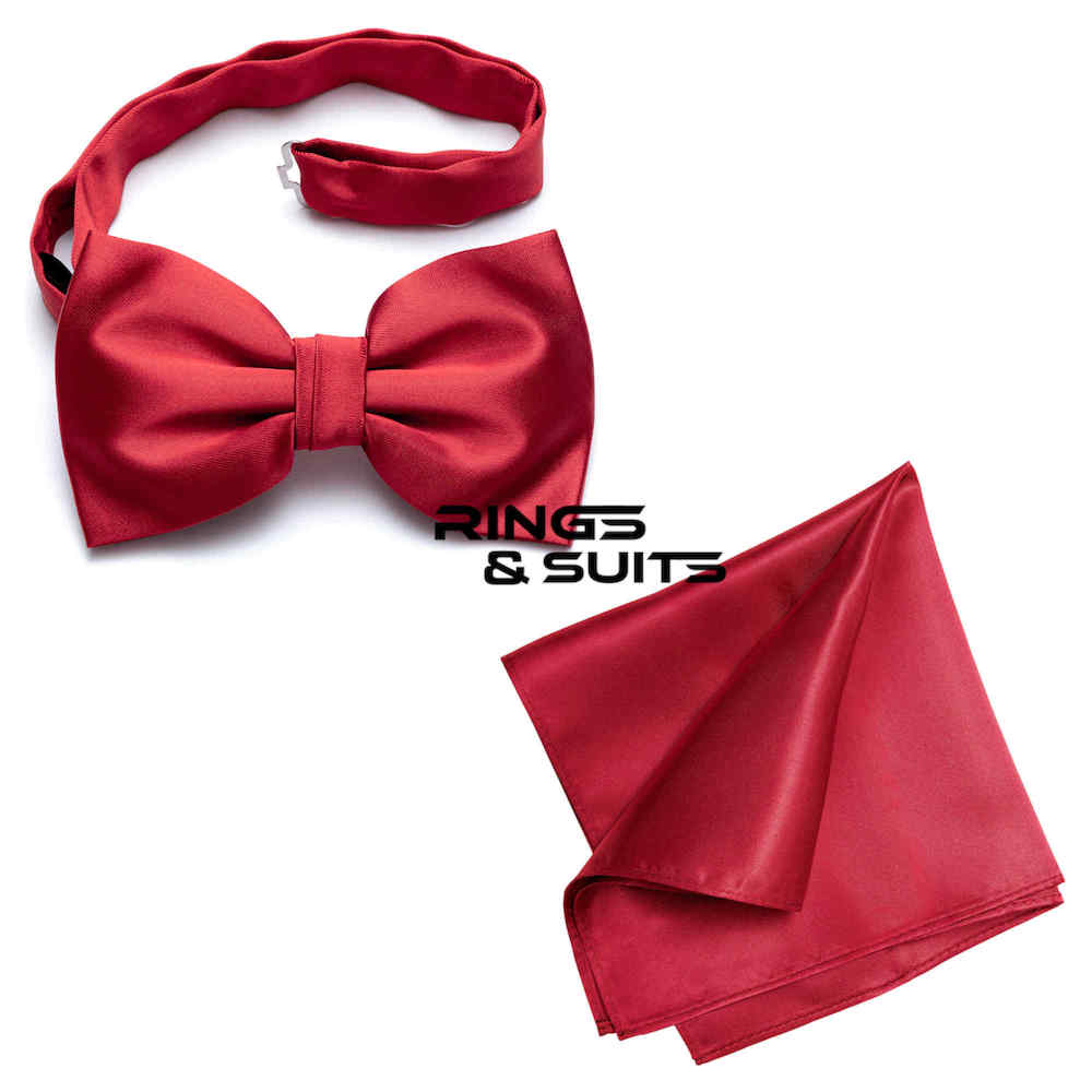 vlinderstrik-pochet-mdts0027-rood STSP0011 Vlinderstrik & Pochet in rood