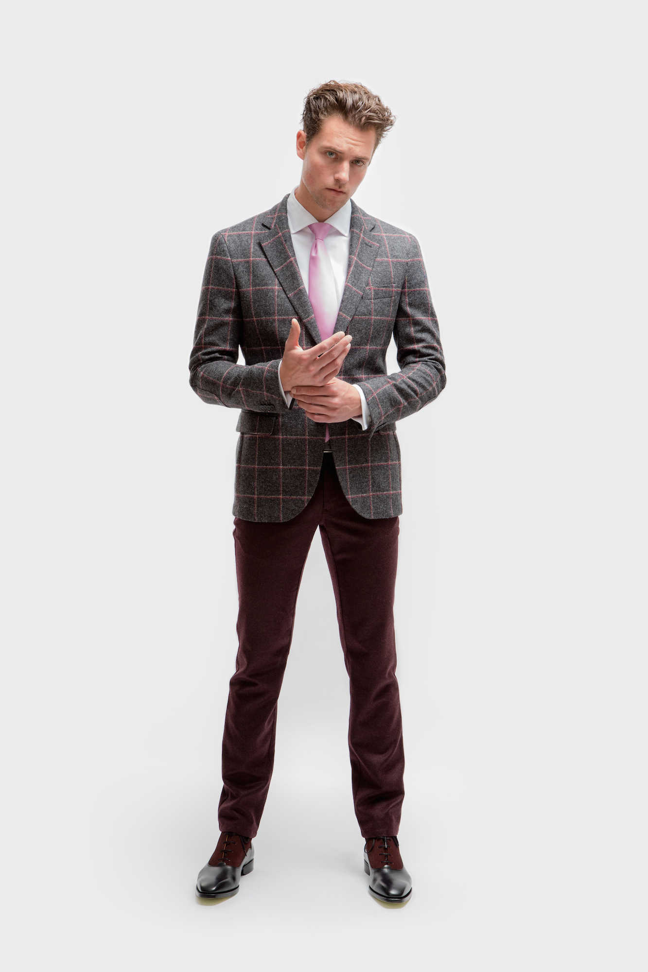 AP0054-model-in-grijs-met-roze-ruit AP0054 model in grijs met roze ruit