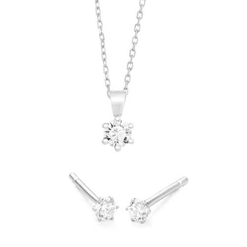 WGS0016E18 | Princess set | 0,45 ct | Witgoud | 18 karaat