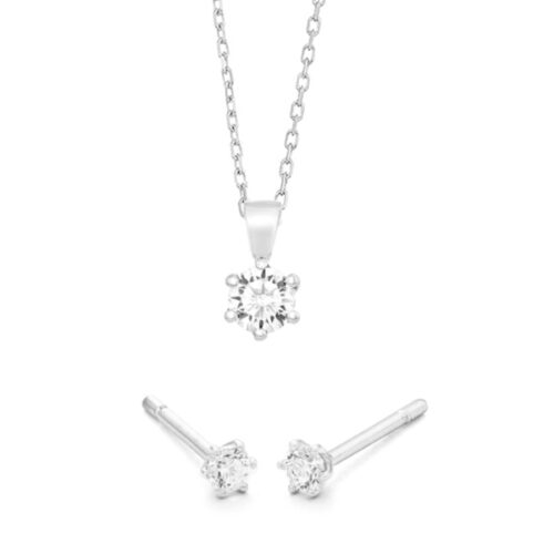 WGS0018E18 | Princess set | 0,75 ct | Witgoud | 18 karaat