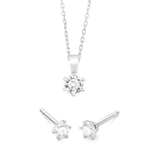 WGS0019E18 | Princess set | 0,90 ct | Witgoud | 18 karaat