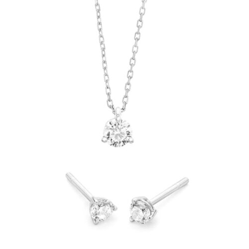 WGS0008E18 | Triat set | 0,75 ct | Witgoud | 18 karaat