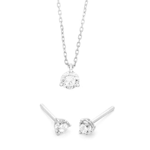 WGS0009E18 | Triat set | 0,90 ct | Witgoud | 18 karaat